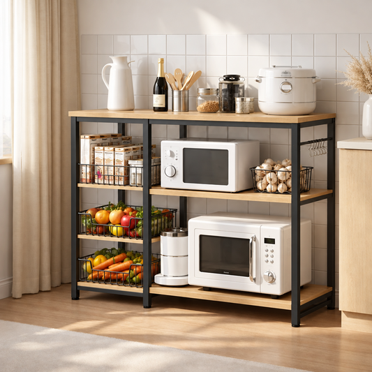 Modern Multi-Tier Kitchen Organizer – Oven Stand with Wire Basket Storage