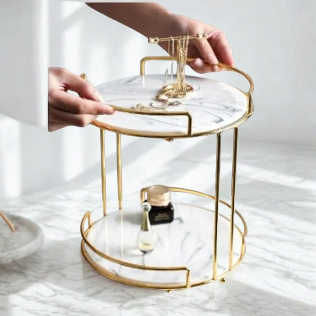 Luxury Double - Layer Makeup Accessories Organizer