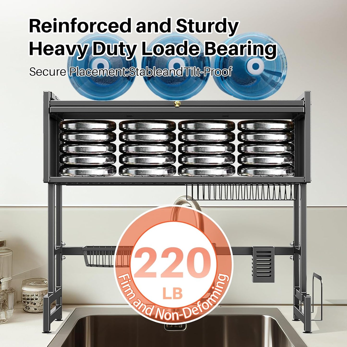 Smart Premium 3 Tiers Over Sink Dish Drainer Rack