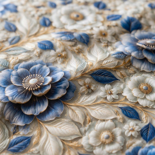 Azure Premium 3D Blossom Bedsheet set
