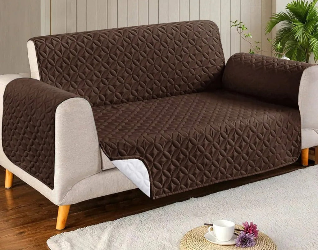 Ultrasonic Quilted Sofa Covers - Chocolate Brown