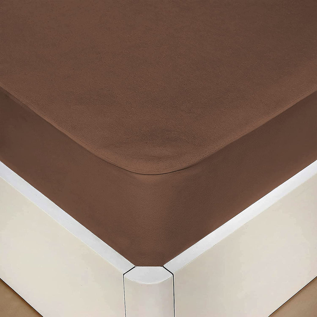 Terry Waterproof Mattress Protector-Brown