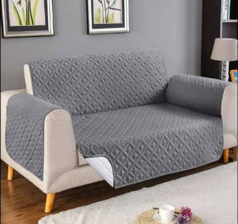 Ultrasonic Quilted Cotton Sofa Covers - Grey