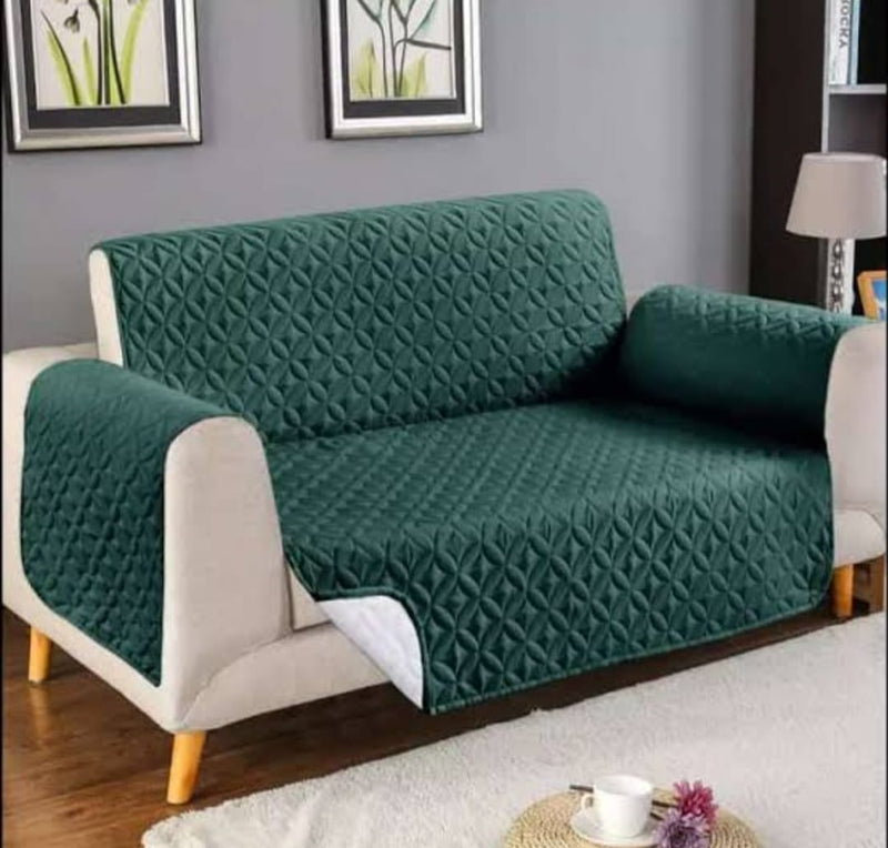Ultrasonic Quilted Cotton Sofa Covers - Green