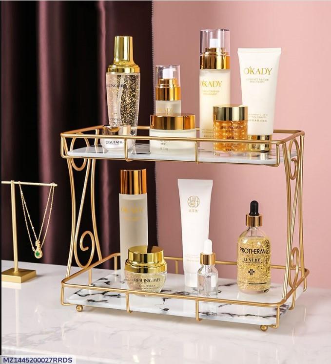Luxurious 2 Tier Golden Multi-purpose Ultimate Storage Organizer