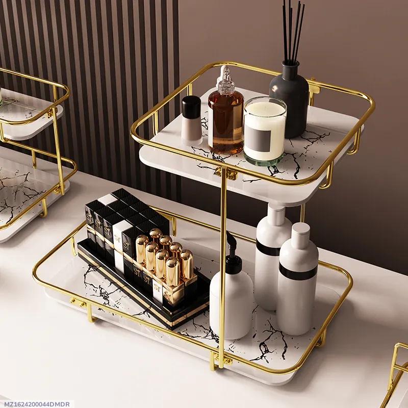 Luxurious 2 Tier Golden Multi-purpose Ultimate Storage Organizer