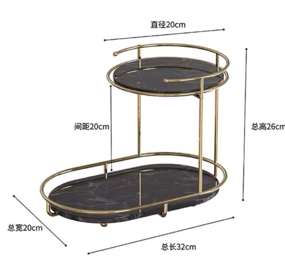 Luxurious 2 Tier Golden Multi-purpose Storage Organizer
