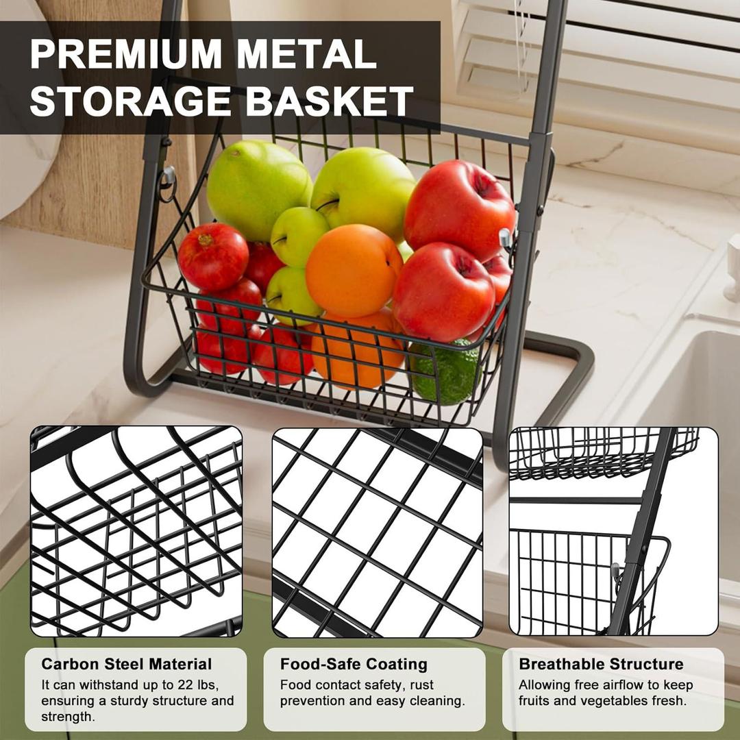 Luxurious Double Layered Multi-Purpose Basket with Stand