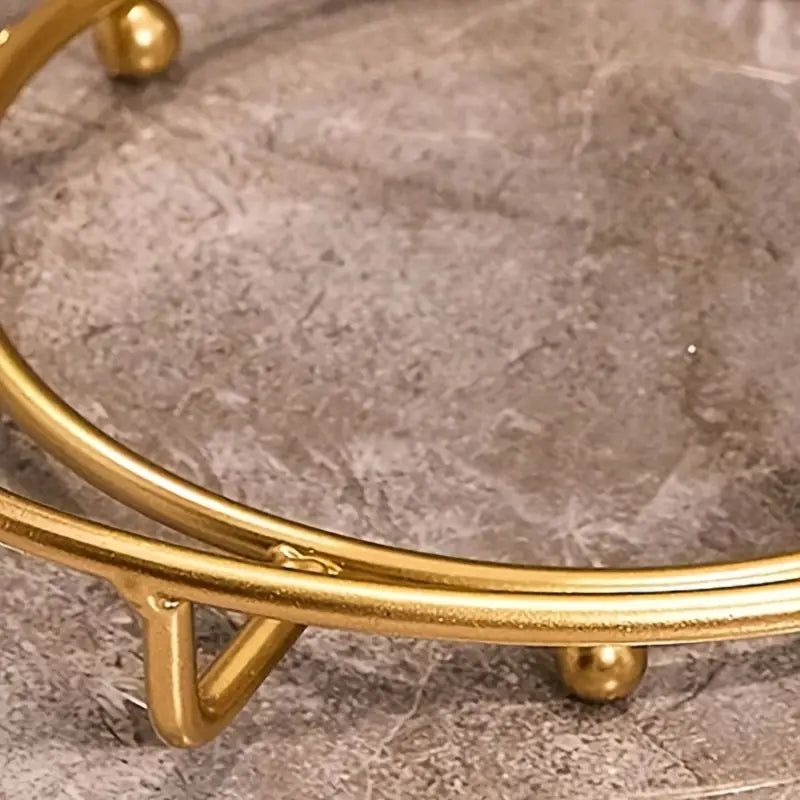 Luxury Round Wrought Iron Bathroom Countertop Organizer