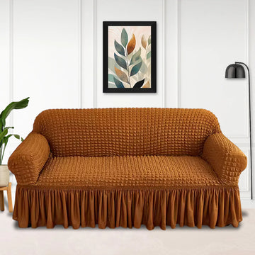 Luxury Fitted Bubble Sofa Cover - Copper Brown