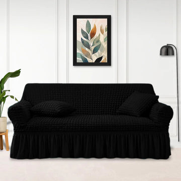 Luxury Fitted Bubble Sofa Cover - Black
