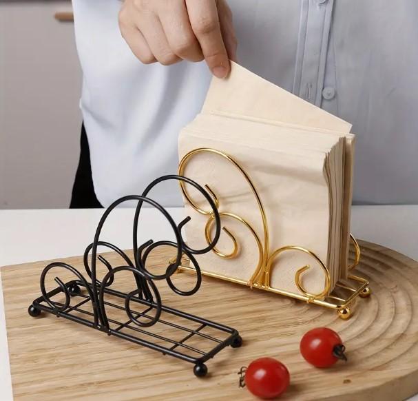 Premium Metal Napkin Storage Basket Organizer