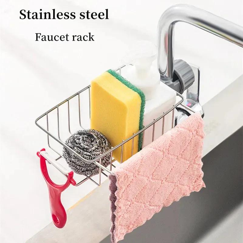 Space Saving No-Drill Kitchen Sink Multifunctional Drain Basket