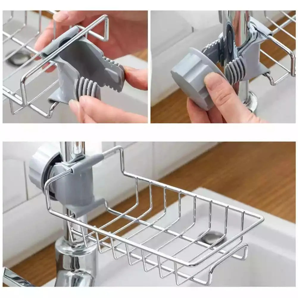 Space Saving No-Drill Kitchen Sink Multifunctional Drain Basket