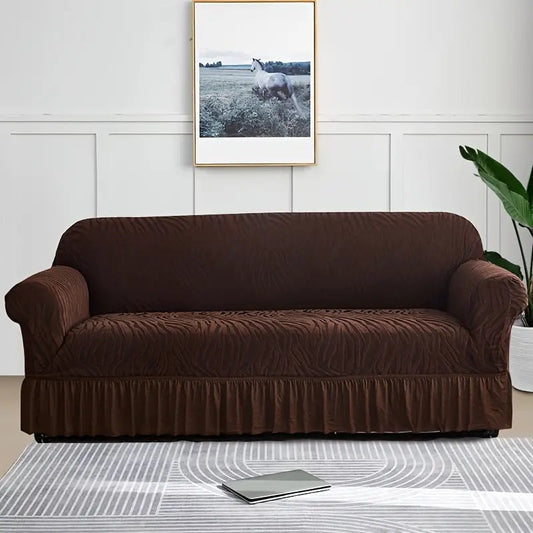 Zebra Sofa Cover Dark Brown