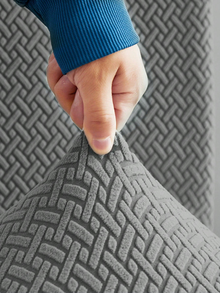 Elegant Stripe Sofa Cover - Grey