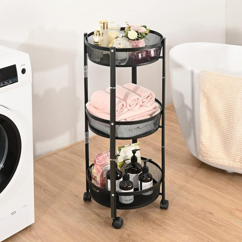 3-Tier Foldable Kitchen Trolley Rack by Dover Dream