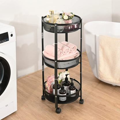 3-Tier Foldable Kitchen Trolley Rack by Dover Dream