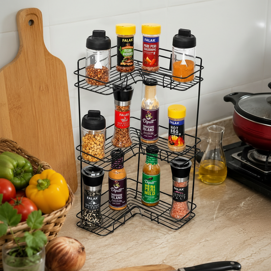 Dover Dream Premium 3-Tier Corner Spice Rack Organizer