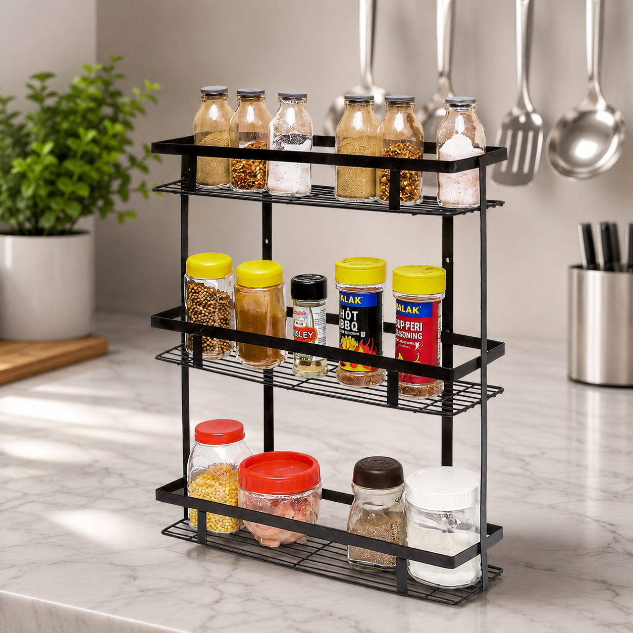 Dover Dream 3-Tier Premium Metal Kitchen Spice Organizer Rack
