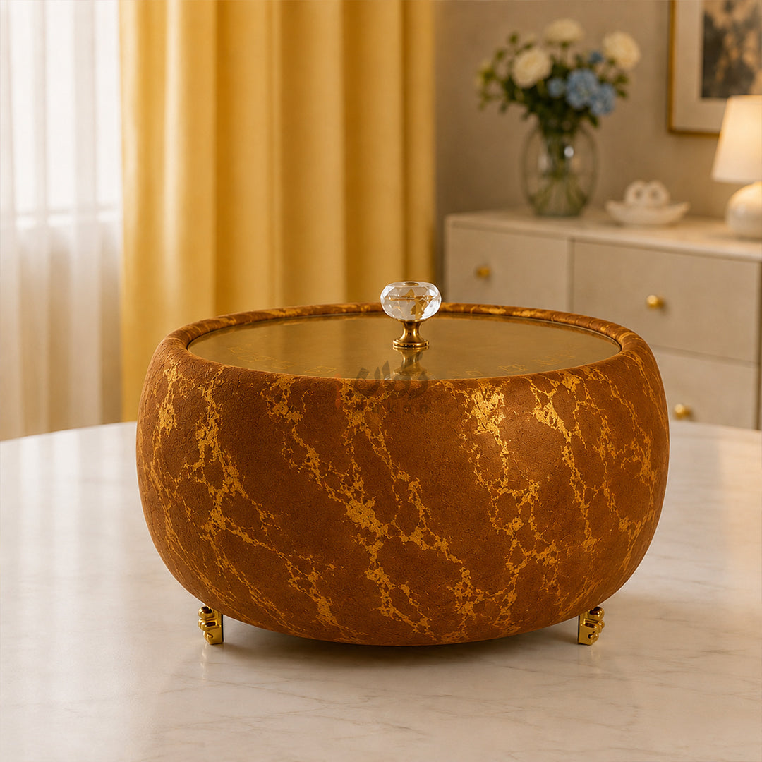 Luxury Turkish Velvet Hotpot with Crystal Lid Handle
