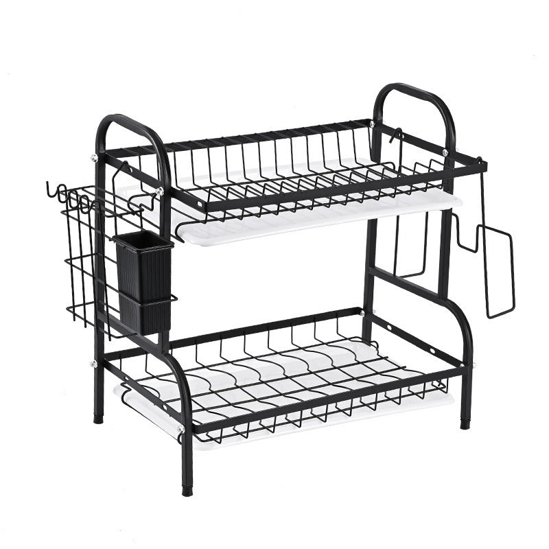 2-Tier Metal Dish Drying Rack – Kitchen Counter Organizer