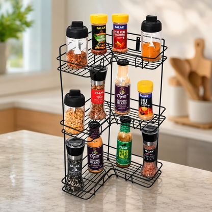 Dover Dream Premium 3-Tier Corner Spice Rack Organizer