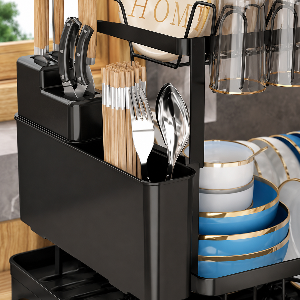 2-Tier Kitchen Large Capacity Countertop Organizer