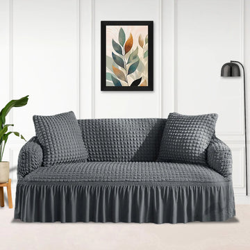 Luxury Fitted Bubble Sofa Cover - Grey