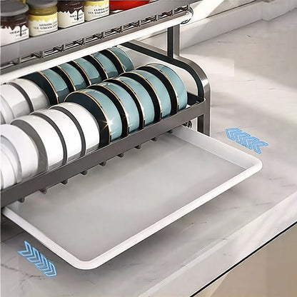 2-Tier Metal Dish Drying Rack – Kitchen Counter Organizer