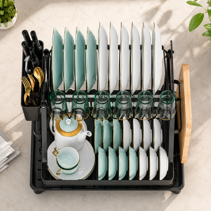 Elite 2-Tier Dish Drying Rack Organizer