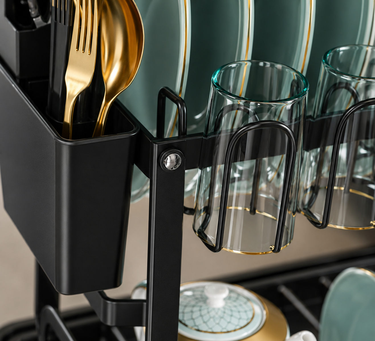 Elite 2-Tier Dish Drying Rack Organizer