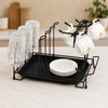 Black Metal Cup & Glass Holder – Wall Mounted Kitchen Organizer