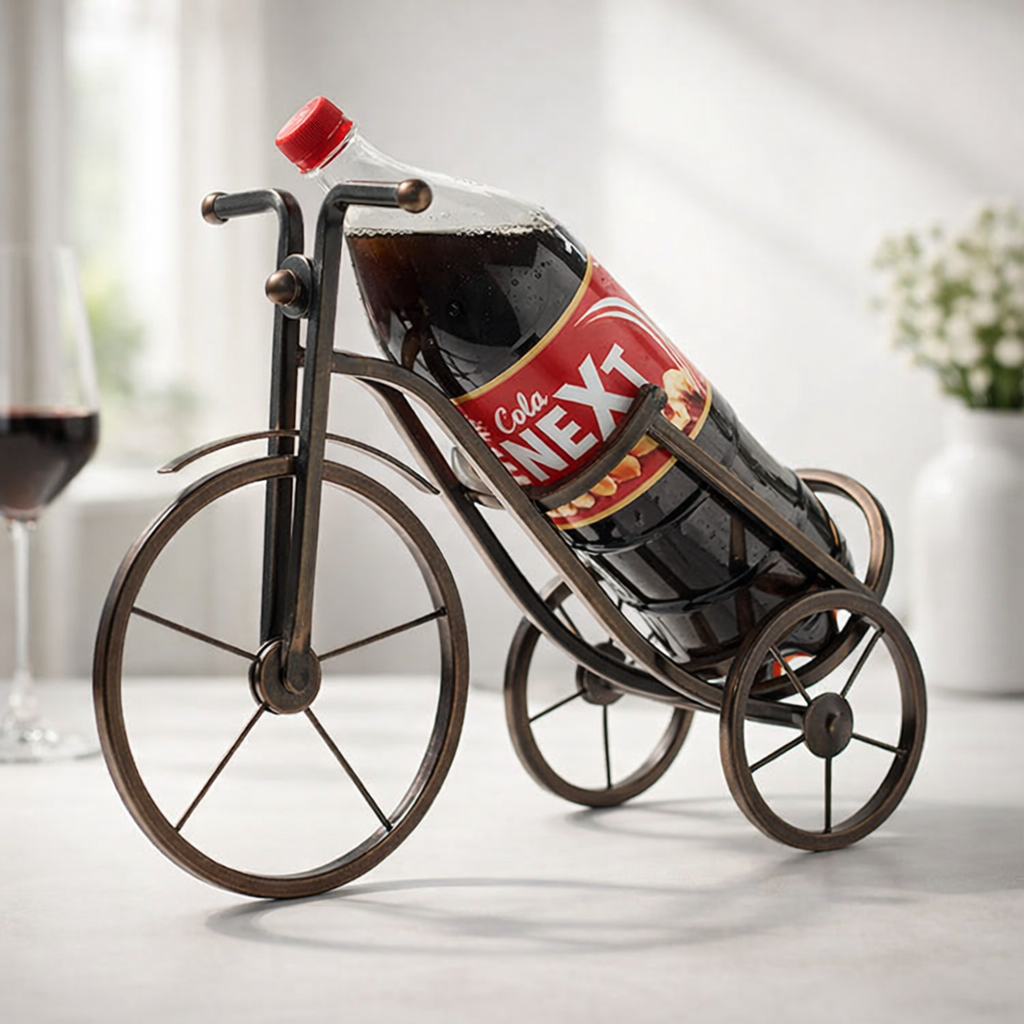 Premium Metal Tricycle Cold Drink Holder Vintage Bottle Rack