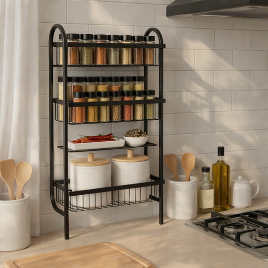 Premium Metal 3 Tier Wall Mounted Spice Rack Organizer