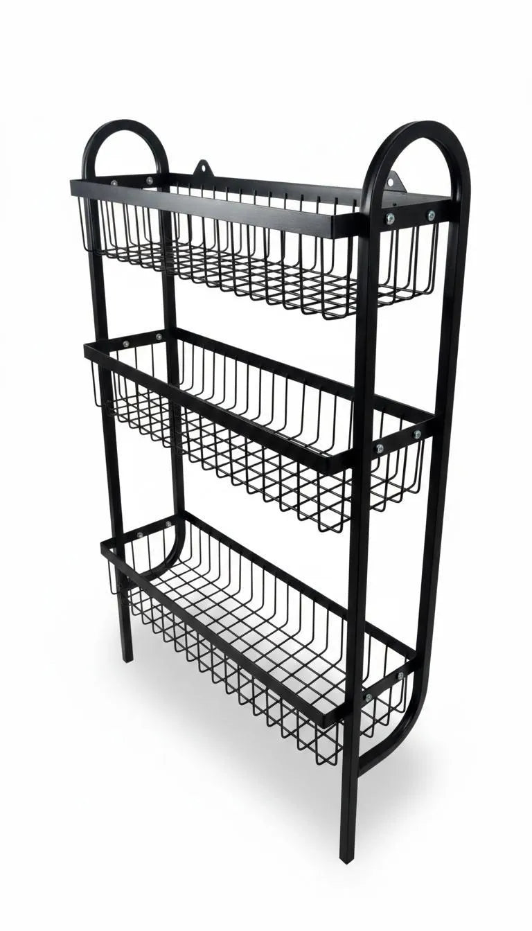 Premium Metal 3 Tier Wall Mounted Spice Rack Organizer