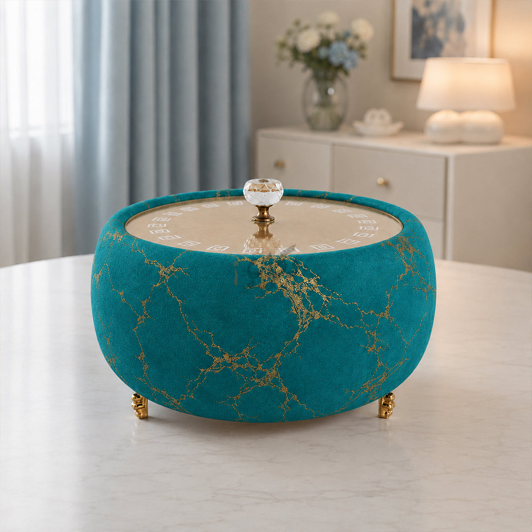 Luxury Turkish Velvet Hotpot with Crystal Lid Handle