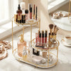 Luxury 3-Tier Vanity Organizer – Marble Finish with Gold Frame