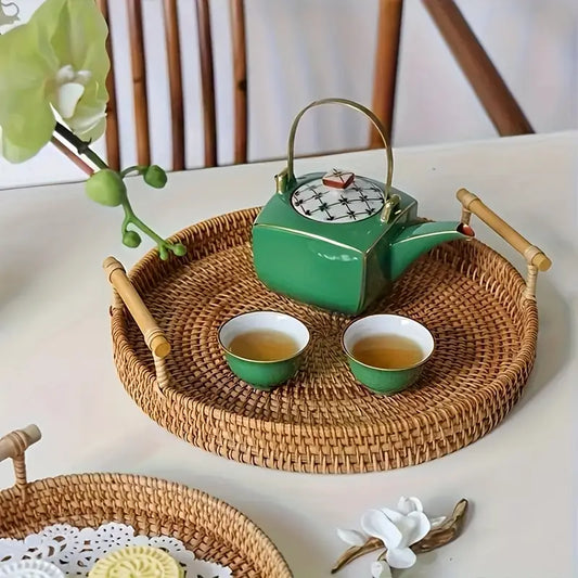 Snack Plate Dim Sum Refreshment Bamboo Basket