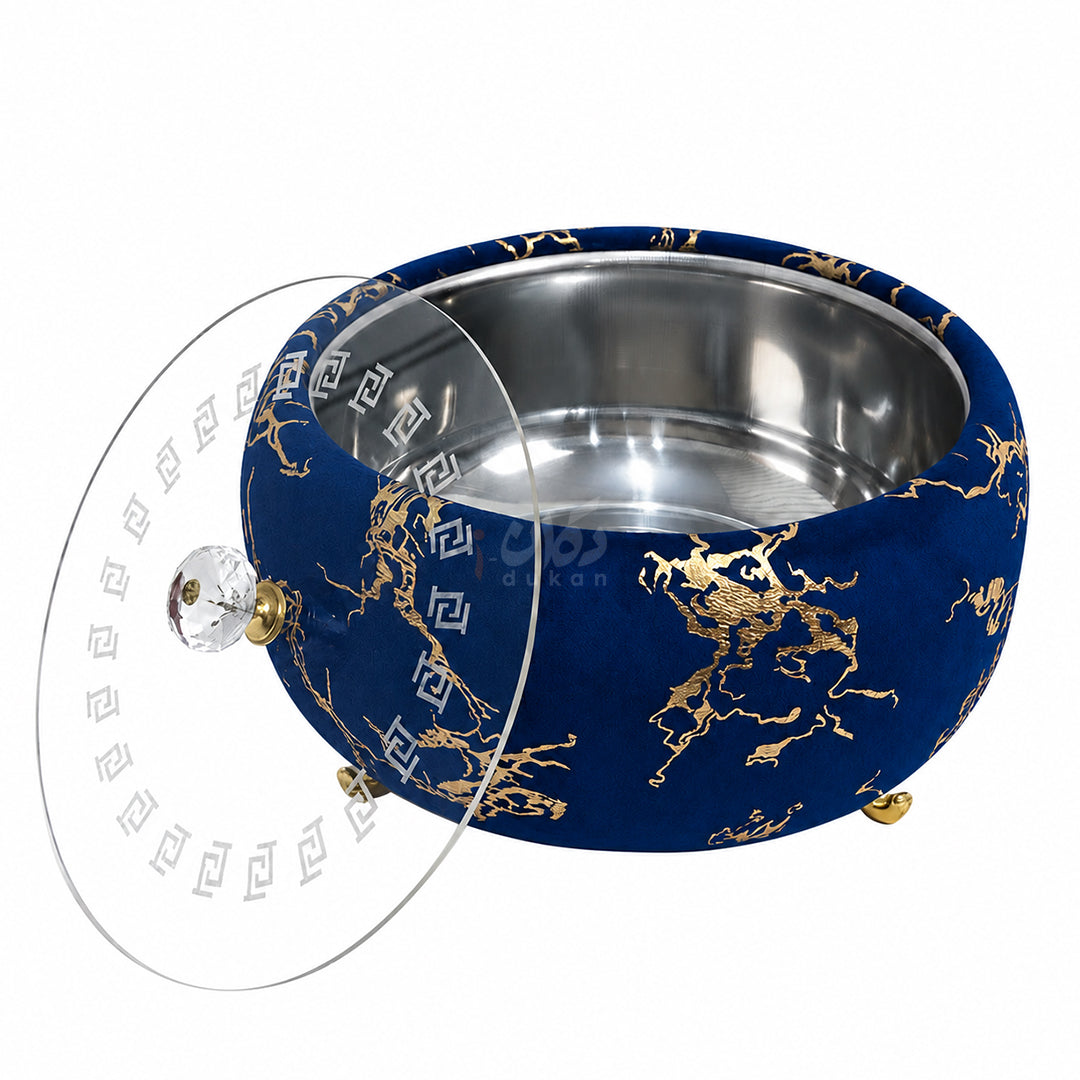 Luxury Turkish Velvet Hotpot with Crystal Lid Handle