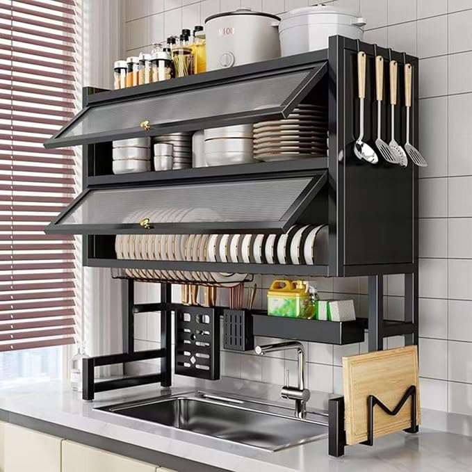 Smart Premium 3 Tiers - Double Layered Over Sink Dish Drainer Rack