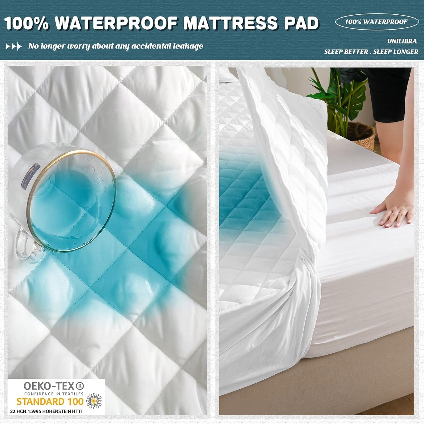Quilted Waterproof Mattress Protector - White