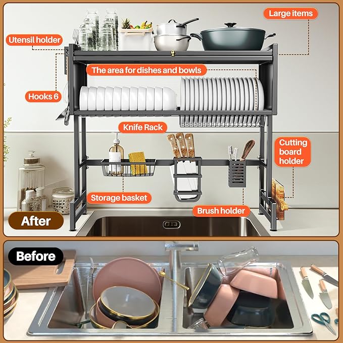 Smart Premium 3 Tiers Over Sink Dish Drainer Rack