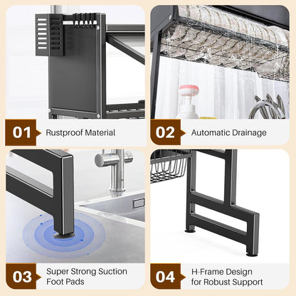 Smart Premium 3 Tiers Over Sink Dish Drainer Rack