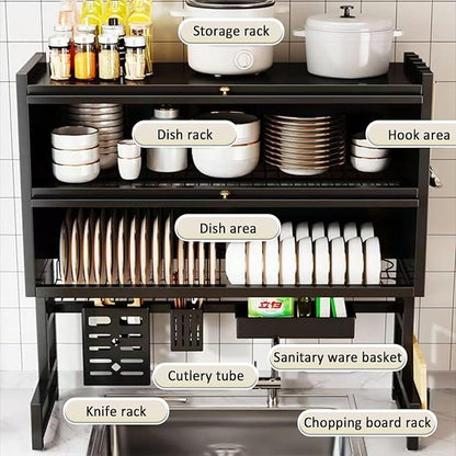 Smart Premium 3 Tiers - Double Layered Over Sink Dish Drainer Rack