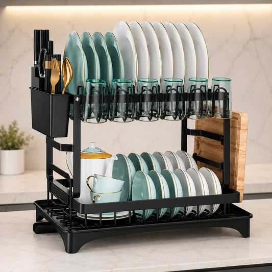 Elite 2-Tier Dish Drying Rack Organizer