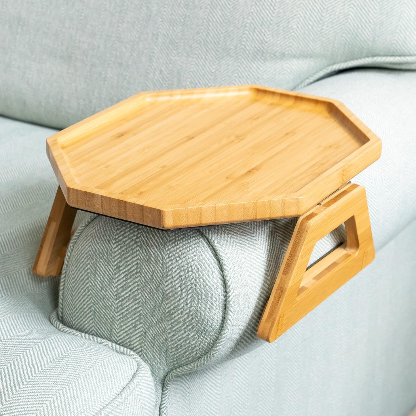 Hexa Couch Arm Tray Table – Portable Sofa Side Table for Small Spaces