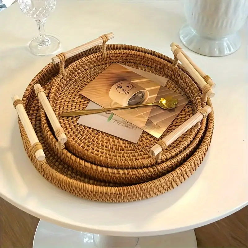 Snack Plate Dim Sum Refreshment Bamboo Basket