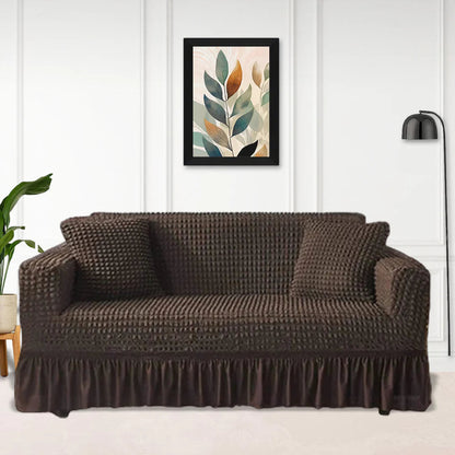Luxury Fitted Bubble Sofa Cover - Dark Brown