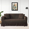 Luxury Fitted Bubble Sofa Cover - Dark Brown